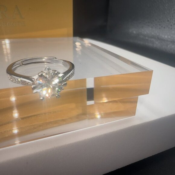 Custom 925 Sterling Silver Moissanite Ring Adjustable 1CT - Picture 11 of 15